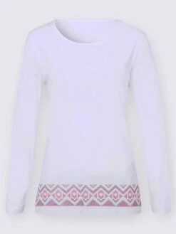 T-shirt à Manches Longues Bordures Imprimées 7 T-shirt à Manches Longues Bordures Imprimées -T-Shirt Sweat Soldes Magasin 015.00ZUK91644 053.001