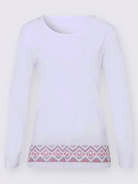 T-shirt à Manches Longues Bordures Imprimées 4 T-shirt à Manches Longues Bordures Imprimées – Image 4