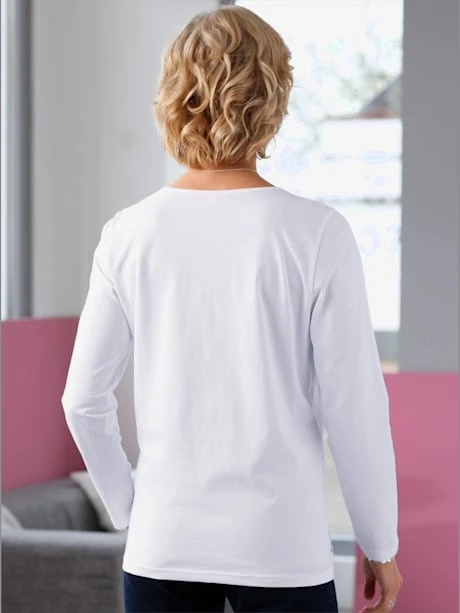 T-shirt à Manches Longues Bordures Imprimées 2 T-shirt à Manches Longues Bordures Imprimées – Image 2