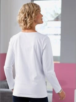 T-shirt à Manches Longues Bordures Imprimées 6 T-shirt à Manches Longues Bordures Imprimées -T-Shirt Sweat Soldes Magasin 015.00ZUK91644 A07.004