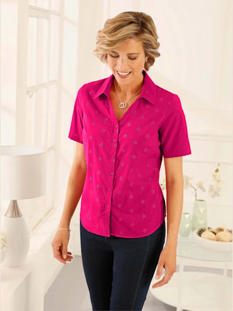Chemisier à Manches Courtes Avec Broderie 1 Chemisier à Manches Courtes Avec Broderie