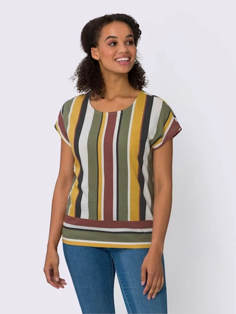 T-shirt Séduisant Motif à Rayures 2 T-shirt Séduisant Motif à Rayures – Image 2