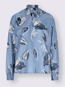 Chemisier à Manches Longues Bords Smockés 7 Chemisier à Manches Longues Bords Smockés -T-Shirt Sweat Soldes Magasin 017.00ZUK03345 B01.002