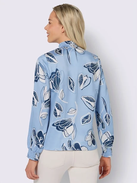 Chemisier à Manches Longues Bords Smockés 3 Chemisier à Manches Longues Bords Smockés – Image 3