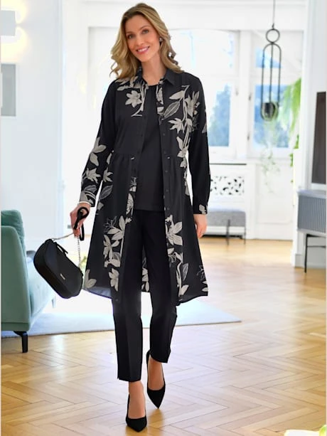 Chemisier Long Livrée Avec La Ceinture à Nouer 1 Chemisier Long Livrée Avec La Ceinture à Nouer