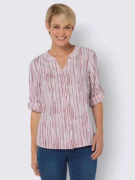 Chemisier En Crêpe Superbes Rayures 2 Chemisier En Crêpe Superbes Rayures – Image 2