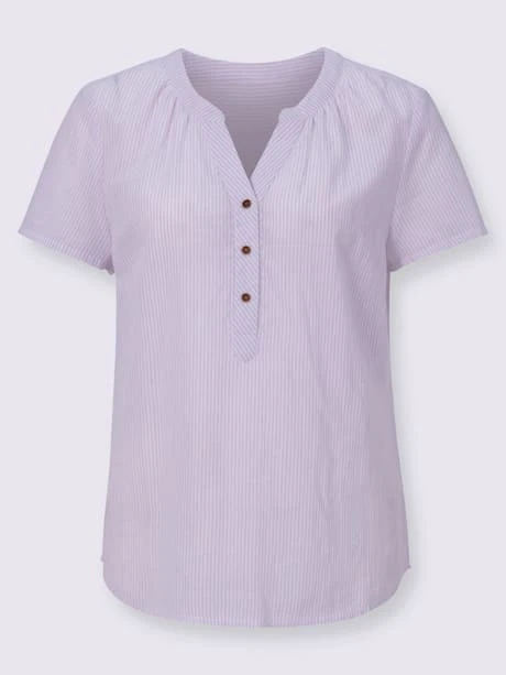 Chemisier Rayures En Fils Teintés 3 Chemisier Rayures En Fils Teintés – Image 3