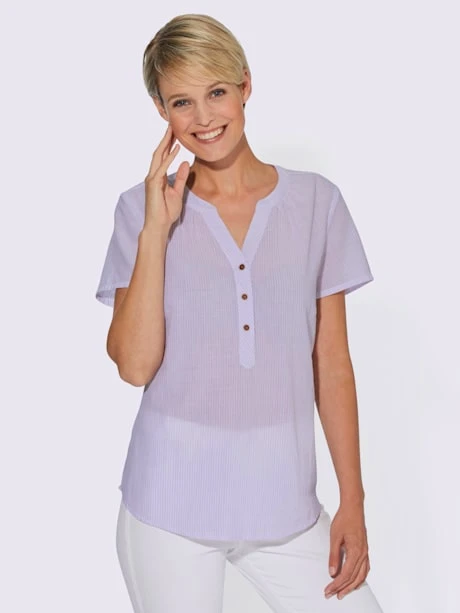 Chemisier Rayures En Fils Teintés 1 Chemisier Rayures En Fils Teintés