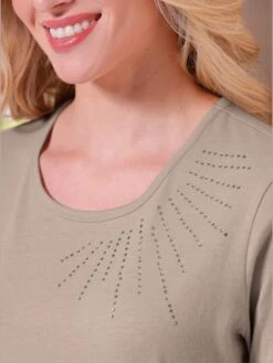 T-shirt Petites Pierres Fantaisie Sur L'encolure 9 T-shirt Petites Pierres Fantaisie Sur L'encolure -T-Shirt Sweat Soldes Magasin 023.00ZUK92347 007.004