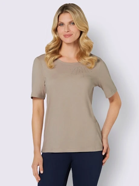 T-shirt Petites Pierres Fantaisie Sur L'encolure 2 T-shirt Petites Pierres Fantaisie Sur L'encolure – Image 2