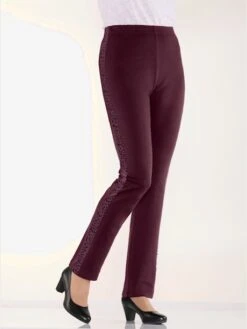 Pantalon En Jersey Empiècement Léopard