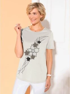 T-shirt Feminin à Grosses Fleurs Avant