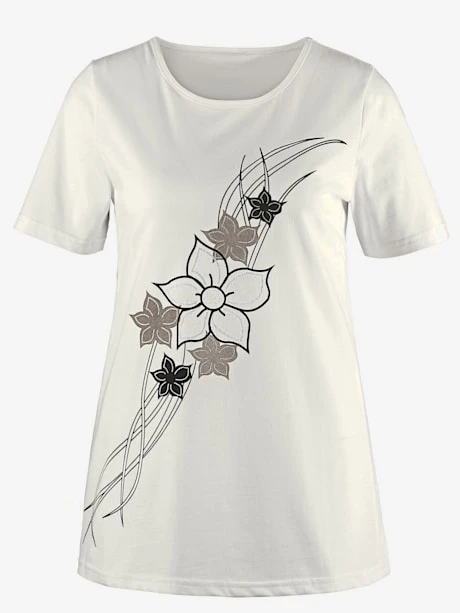 T-shirt Feminin à Grosses Fleurs Avant 2 T-shirt Feminin à Grosses Fleurs Avant – Image 2