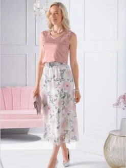 T-Shirt Sweat Soldes Magasin 34 Débardeur Jolie Broderie Florale Avec Perles Décoratives