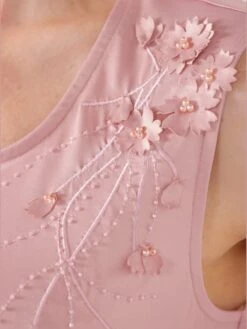 Débardeur Jolie Broderie Florale Avec Perles Décoratives -T-Shirt Sweat Soldes Magasin 025.00ZUK92345 004.114