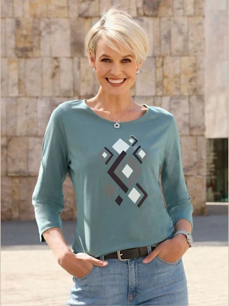 T-shirt à Manches 3/4 à Encolure Ronde 1 T-shirt à Manches 3/4 à Encolure Ronde