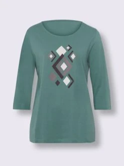 T-shirt à Manches 3/4 à Encolure Ronde 7 T-shirt à Manches 3/4 à Encolure Ronde -T-Shirt Sweat Soldes Magasin 025.00ZUK92346 B24.001