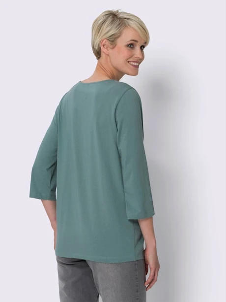 T-shirt à Manches 3/4 à Encolure Ronde 3 T-shirt à Manches 3/4 à Encolure Ronde – Image 3