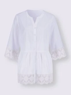 Chemisier En Dentelle Fente Délicate Aux Manches Et à L'ourlet -T-Shirt Sweat Soldes Magasin 026.00ZUK92347 B14.002