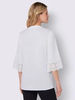 Chemisier En Dentelle Fente Délicate Aux Manches Et à L'ourlet -T-Shirt Sweat Soldes Magasin 026.00ZUK92347 B15.001