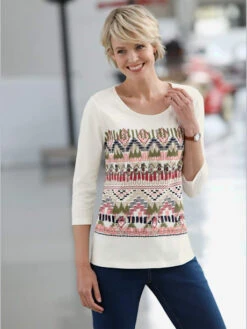 T-shirt à Manches 3/4 Jersey Fin Indéformable