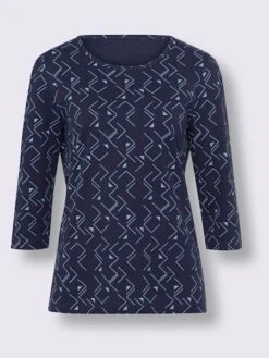 T-shirt à Manches 3/4 Encolure Ronde Passepoilée 6 T-shirt à Manches 3/4 Encolure Ronde Passepoilée -T-Shirt Sweat Soldes Magasin 027.00ZUK92348 B20.001