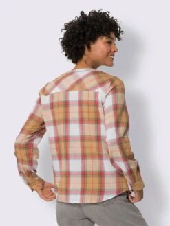 Chemisier En Flanelle Manches 3/4 Retroussables 6 Chemisier En Flanelle Manches 3/4 Retroussables -T-Shirt Sweat Soldes Magasin 028.00ZUK92348 B26.001