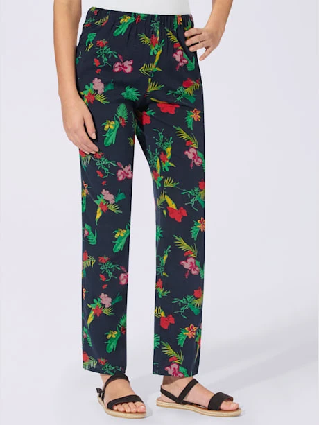 Pantalon Femme Motif Jungle Coloré 1 Pantalon Femme Motif Jungle Coloré