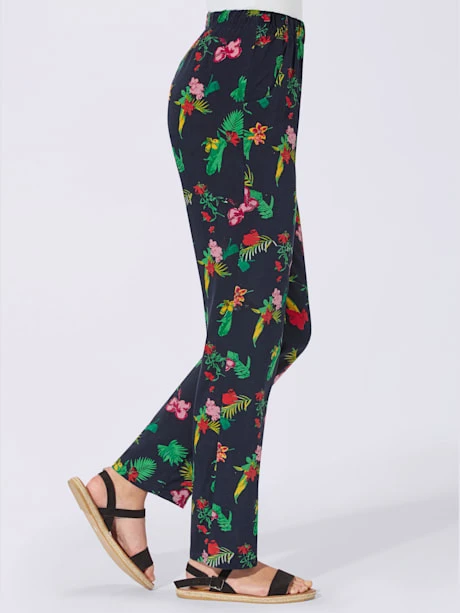 Pantalon Femme Motif Jungle Coloré 2 Pantalon Femme Motif Jungle Coloré – Image 2