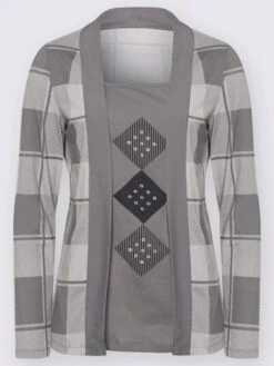 Chemise à Manches Longues 2 En 1 Jolis Rivets Fantaisie 5 Chemise à Manches Longues 2 En 1 Jolis Rivets Fantaisie -T-Shirt Sweat Soldes Magasin 029.00ZUK92344 057.001