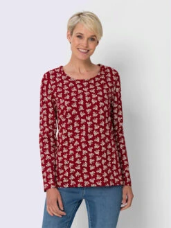 T-shirt à Manches Longues Imprimé Minimaliste Moderne