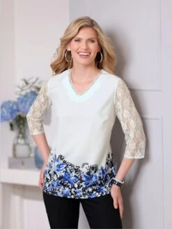 Chemisier En Dentelle Manches En Dentelle