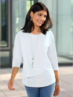 T-shirt Bi-matières Manches 3/4