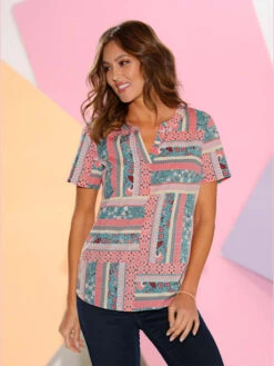 Chemisier Joli Aspect Patchwork