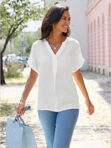 Chemisier à Manches Courtes Pure Viscose 1 Chemisier à Manches Courtes Pure Viscose
