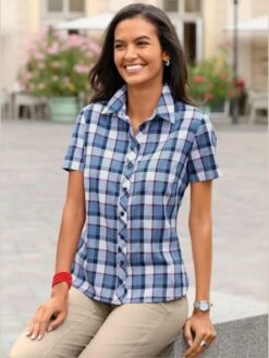 Chemisier à Carreaux Pur Coton