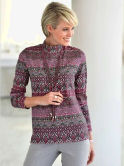 T-shirt Hiver Manches Longues Avec Col Montant