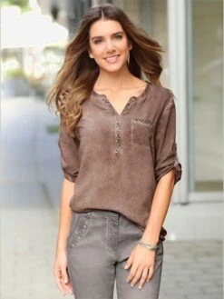 Tunique Aux Manches 3/4 Retroussables