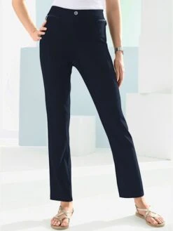 Pantalon Extensible Femme Avec Poches à Glissière