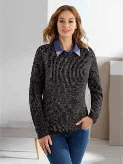 Col De Chemisier Pierres Fantaisie Couleur Argent