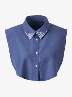 Col De Chemisier Pierres Fantaisie Couleur Argent -T-Shirt Sweat Soldes Magasin 900.00TIT05540 A05.001